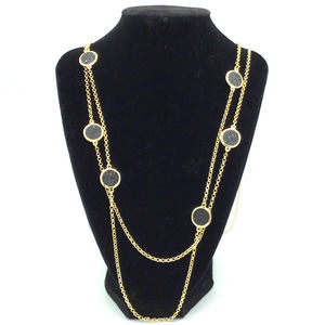 Ballet Gold Necklace with‎ Gold Black Circles